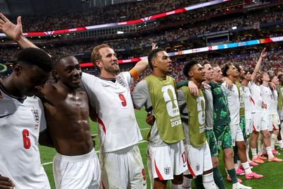 Liam Gallagher reacts after England fans serenade players with ‘Wonderwall’ after DR Congo win