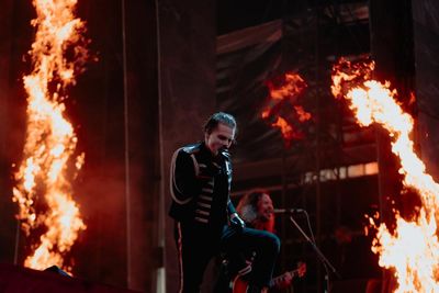 My Chemical Romance review – ​fire! Nuclear war! Killer pierrots! This is stadium rock at its most monumentally madcap