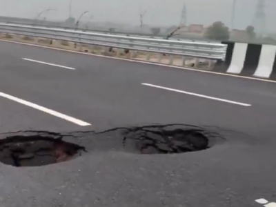 Just 79 days! Rs 12,000-crore Delhi-Dehradun Expressway develops massive potholes two months after inauguration