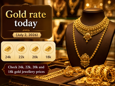 Gold rate today (July 2, 2026): Check 24k, 22k, 20k and 18k gold jewellery prices from Joyalukkas, Malabar Gold & Diamonds, Tanishq & IBJA in Delhi, Mumbai, Hyderabad, other cities