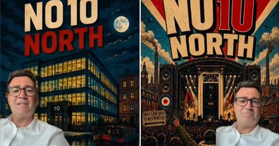 Andy Burnham mocked for rating AI-generated posters for No 10 North