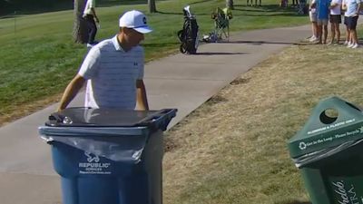 Jordan Spieth Had the Most Predictable Jordan Spieth Moment After His Tee Shot Landed Under a Trash Can