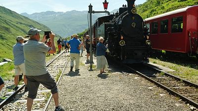 This steam railway that travels through the Swiss Alps is celebrating its 100th anniversary