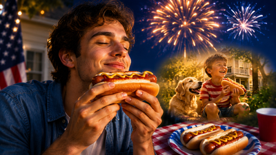 Psychology says people who always eat hot dogs on the Fourth of July aren't just having fun, they may be trying to relive their happy childhood memories