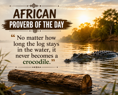 African Proverb of the Day: “No matter how long the log stays in the water, it never becomes a...” — Why does true success require action instead of simply staying close to opportunity? Inspiring and momentous life lessons on turning opportunity into achievement through courage, effort, and perseverance