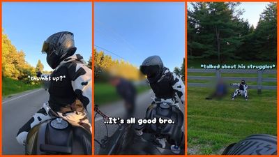 ‘You may never know’: Motorcyclist notices a man walking on the road and immediately realizes something is off