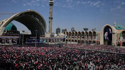 Did Iran force people to attend Khamenei's funeral in large numbers? What report claims