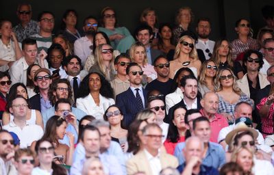 Spot the stars at Wimbledon! Sienna Miller, Stephen Graham and Tom Hiddleston in Centre Court crowd on sunny Saturday