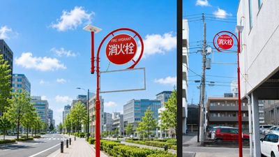 Fire hydrant signs with Starlink antennas tested for emergency Wi-Fi in disaster-prone Japan— existing widespread grid of street-level furniture can be used for communications network fallback