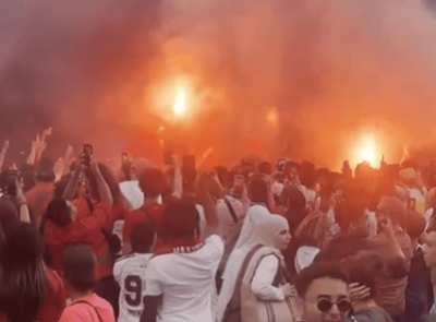 Morocco fans take over London's Piccadilly Circus amid wild scenes after country's World Cup win