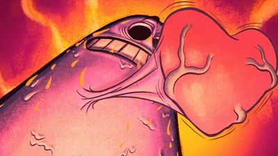 This hand-drawn game is like a retro cartoon set in the deteriorating body of a middle-aged man