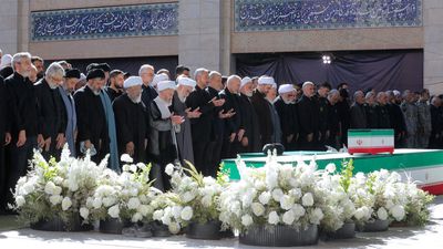 Three sons of Iran's slain leader Khamenei appear at funeral, not successor Mojtaba