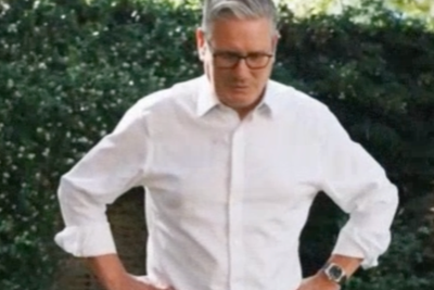 Starmer and Downing Street staff kick ball around No 10 in England good luck video