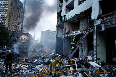 At least five dead as Russian missile and drone attack hits Kyiv
