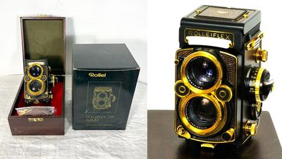 Is this rare camera classy or trashy? It's gold-plated and covered in lizard skin –and could fetch as much as US$6,500