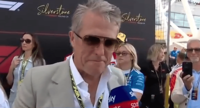 Hugh Grant left speechless over reporter Martin Brundle's awkward mistake in F1 interview