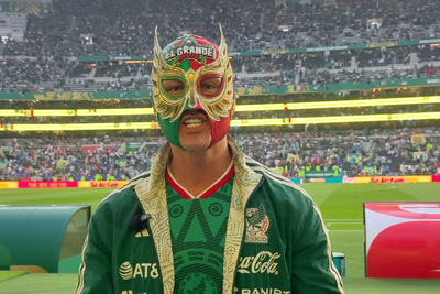 Who is El Grande Americano? All you need to know about the wrestling star spotted at England v Mexico