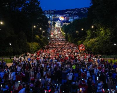 Norway’s crown prince joins thousands of fans in Oslo to celebrate historic World Cup win