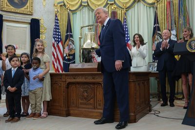 ‘Going to become very rich’: Trump gives Dell stock a big boost as president rings in markets to tout kid accounts