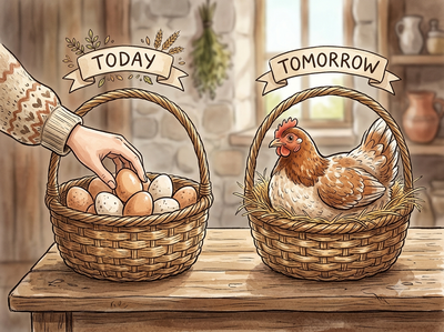 Proverb of the day: 'An egg today is better than a...' Life lessons on unnecessary risks, tangible reality, hypothetical dreams, patience, certainty and immediate security