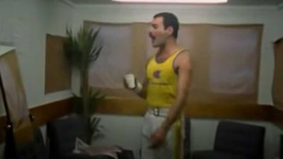 "I'm not going to be doing this forever." Watch a giddy Freddie Mercury warm up before his last ever show with Queen