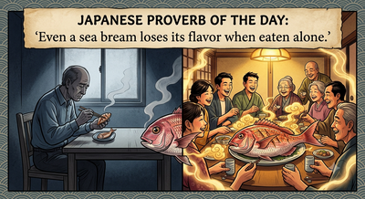 Japanese Proverb of the Day: “Even a sea bream loses its flavor when eaten alone..."- A timeless lesson on friendship, connection, and the joy of sharing