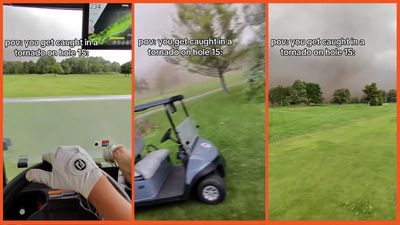 Men make adrenaline-fueled tornado escape in golf cart: ‘Y’all are supposed to drive away from the tornado’