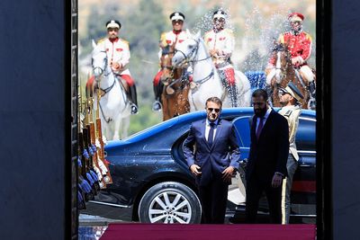 Macron Made His Way To Syria For a Landmark Visit. Explosive Devices Detonated Near His Hotel.