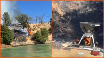 ‘We can’t have nice things’: Clip shows a cookout left untended on a Napa hiking trail. Then, nearby leaves catch fire in a California wildfire scare
