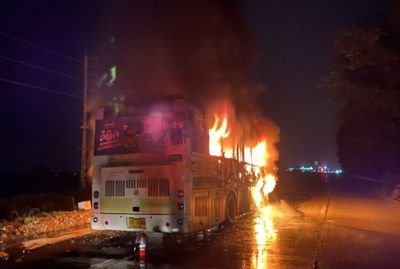 Passengers safe from Bangkok-Nan bus fire