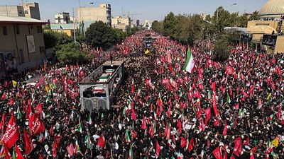Ali Khamenei's coffin passes through thousands of mourners in Iraq's holy city of Najaf