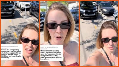 Kansas woman says a car pulled onto a pedestrian lane and got aggressive. Then they realized they couldn’t get out: ‘Really must suck’