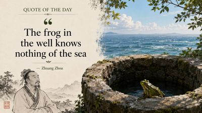Quote of the day by Zhuang Zhou: ‘The frog in the well knows nothing of the sea’