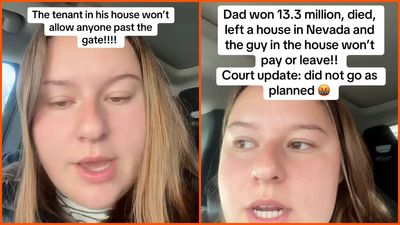 Woman inherits her late father’s Las Vegas house after he burned through a $13m lottery win, but the tenant living there rent-free refuses to leave
