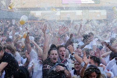 Why do England fans throw beer?