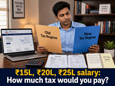 ITR filing 2026: Rs 15 lakh, Rs 20 lakh, and Rs 25 lakh salary; how much tax you could pay under new vs old tax regime?