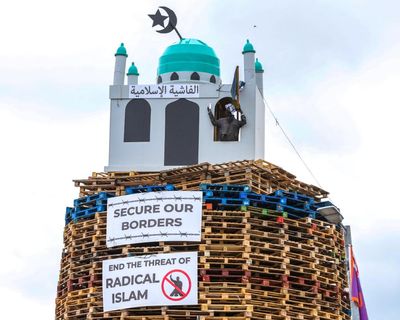 Mosque effigy on loyalist bonfire in Northern Ireland condemned as ‘vile’