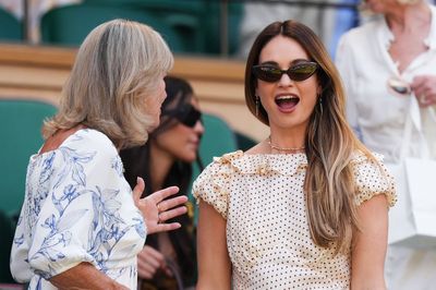 Actresses Lily James and Cynthia Erivo in royal box for Wimbledon day 11