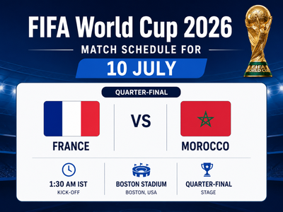 FIFA World Cup 2026 today match schedule (10 July): India time, fixtures and kick-off timings