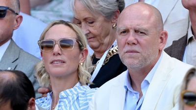 Zara Tindall styles stripes at Wimbledon and her dusty blue and white dress was a masterclass in refined simplicity