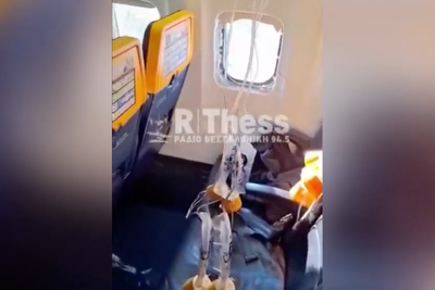 Ryanair passenger ‘nearly sucked out of window’ during flight from Greece