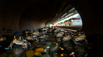 France built special underground tunnels beneath its roads to help thousands of migrating frogs and salamanders survive every year