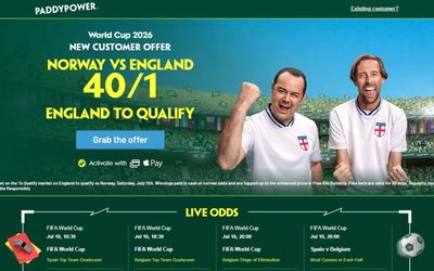 Paddy Power World Cup betting offer: 40/1 for England to qualify against Norway