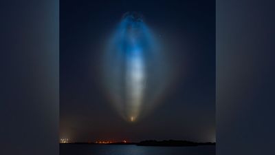 SpaceX launch creates colorful 'jellyfish' in the night sky | Space photo of the day for July 10, 2026