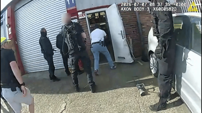Moment police raid Romford warehouse to seize £500k haul 'stolen from West End retailers' as man arrested