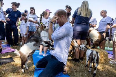 Prince Harry gets pelted with water bombs in final appearance on UK visit after reuniting with King Charles with Meghan