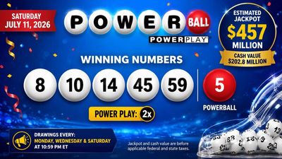 Powerball winning numbers for Saturday, July 11, 2026: Check the latest results, jackpot and Power Play