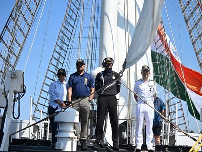 INS Sudarshini arrives at Boston for SAIL Boston 250 celebrations