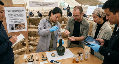 Archaeologists opened a 2,300-year-old bronze bottle in China—it still contained beer with more than 2,400 compounds, revealing a recipe never recorded in historical texts
