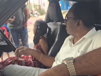 Hyderabad police officer suspended after viral video shows his 6-year-old granddaughter driving car on busy road